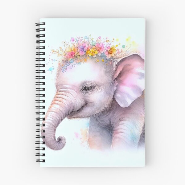 Item preview, Baby elephant wearing a flower crown. designed and sold by growing-mom.