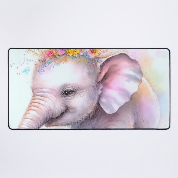 Artikelvorschau, Elefantenbaby trägt eine Blumenkrone. entworfen und verkauft von growing-mom.
