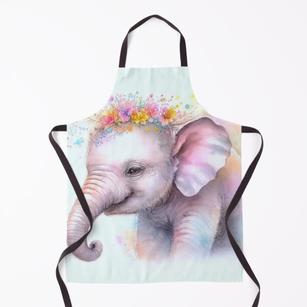Item preview, Baby elephant wearing a flower crown. designed and sold by growing-mom.
