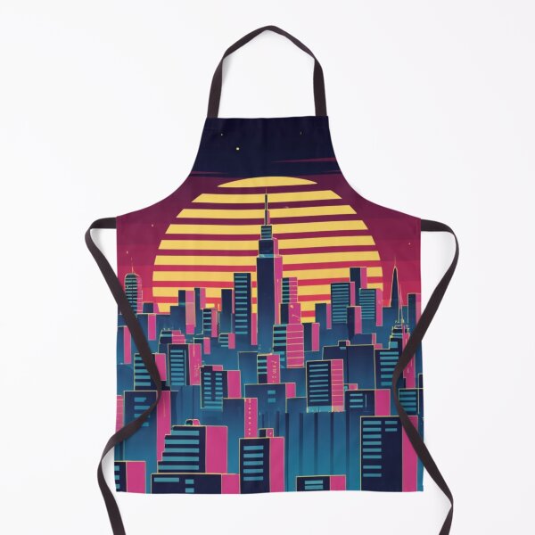 Item preview, Retro Neon Sunset Over a Bustling City designed and sold by CraftedRealm.