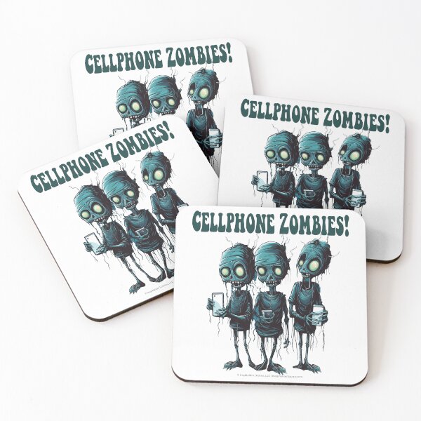 Item preview, Cell Phone Zombies - Green Trio - For Light Backgrounds designed and sold by The Imagination Source™.