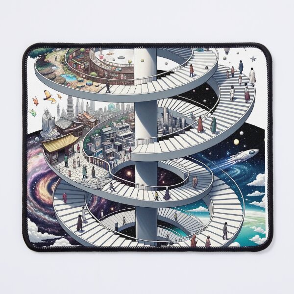 Item preview, M.C. Escher Inspired Surreal Morphing geometric designed and sold by divinedeco1925.