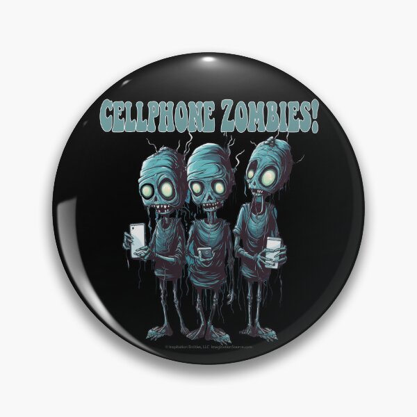 Item preview, Cell Pone Zombies The Green Trio -  For DARK Backgrounds designed and sold by The Imagination Source™.