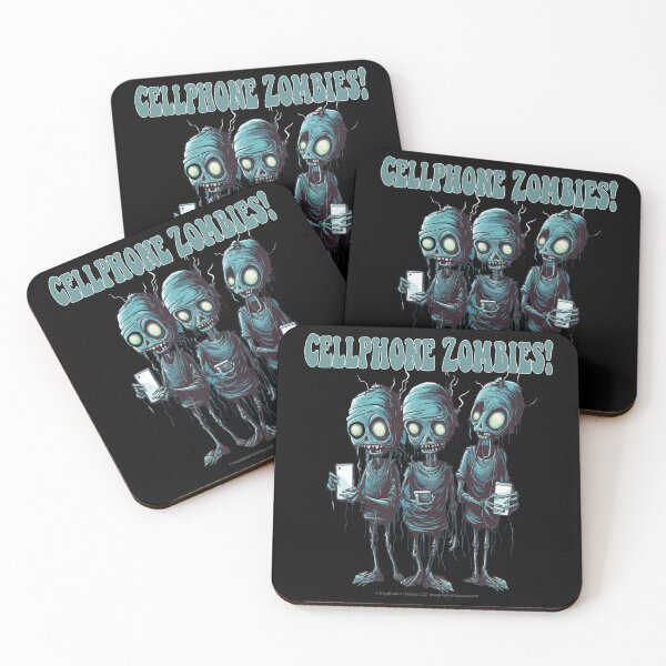Item preview, Cell Pone Zombies The Green Trio -  For DARK Backgrounds designed and sold by The Imagination Source™.