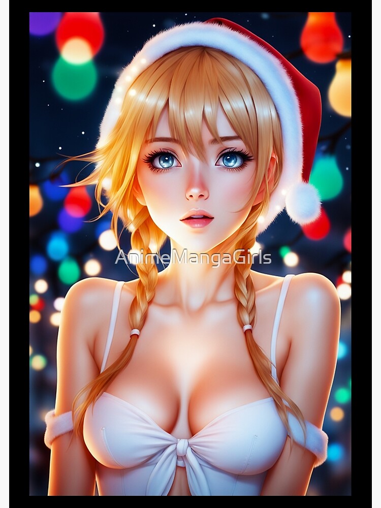 Anime Hentai Girls Tits - Sexy Anime Manga Waifu Girl in Christmas Erotic Outfit, nice big boobs, big  tits, nude, christmas lights, senpai, otaku, kawaii, hentai, lewd\