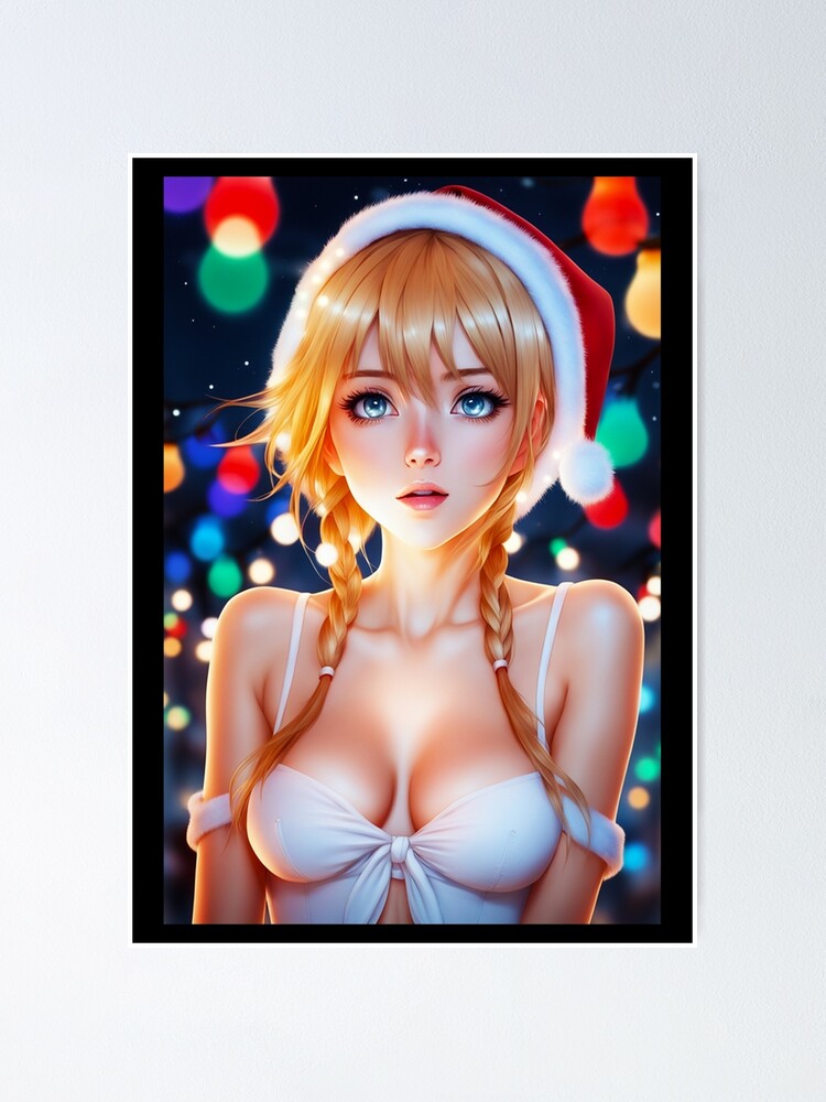 Anime Fat Tits - Sexy Anime Manga Waifu Girl in Christmas Erotic Outfit, nice big boobs, big  tits, nude, christmas lights, senpai, otaku, kawaii, hentai, lewd\