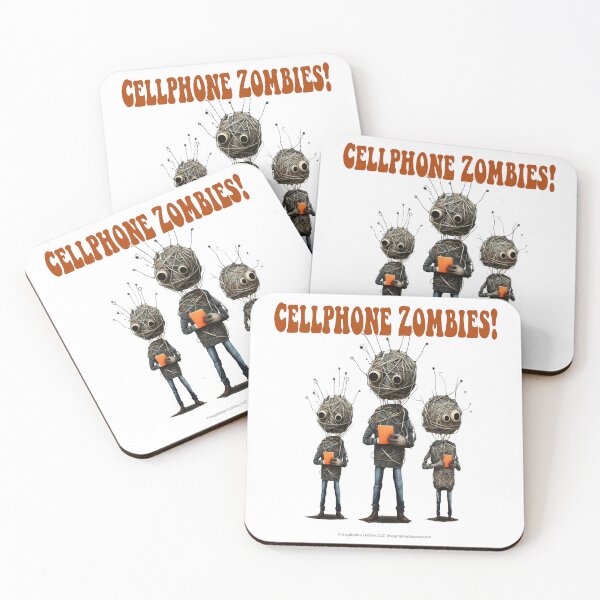 Item preview, Cell Phone Zombies With Orange Pads - For Light Backgrounds designed and sold by The Imagination Source™.