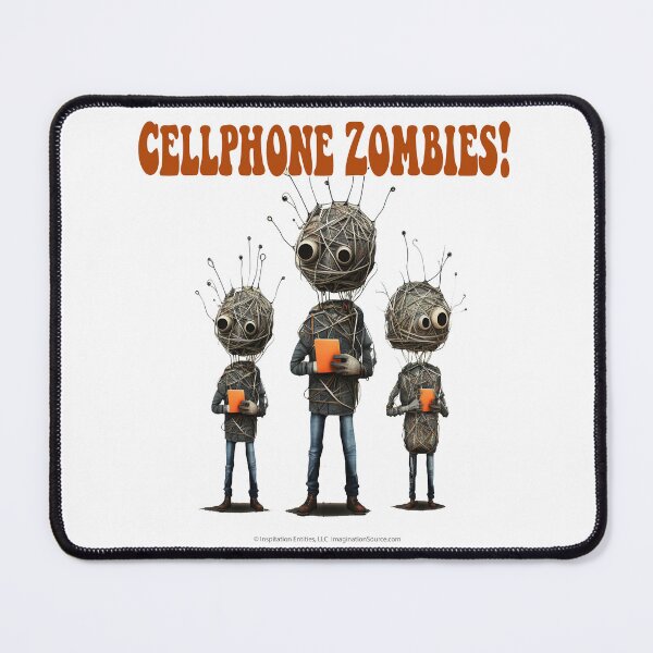 Item preview, Cell Phone Zombies With Orange Pads - For Light Backgrounds designed and sold by The Imagination Source™.