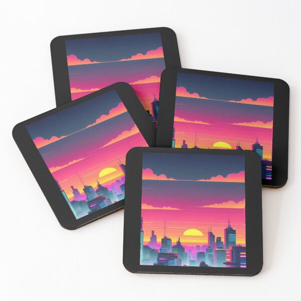Item preview, 80's Retro Vapour Wave Sunset Art designed and sold by CraftedRealm.