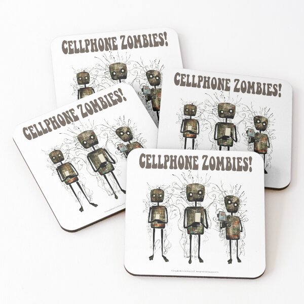 Item preview, Cell Phone Zombies With Square Heads - For Light Backgrounds designed and sold by The Imagination Source™.