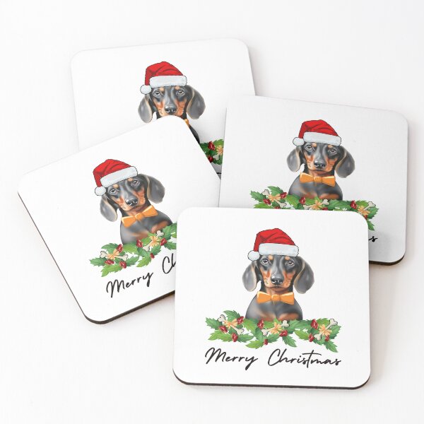 Item preview, Merry Christmas Dachshund Santa Hat designed and sold by BridgetBresser.
