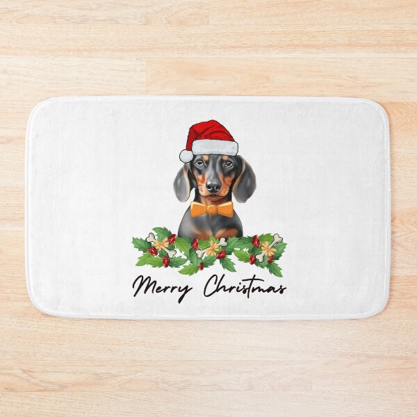 Item preview, Merry Christmas Dachshund Santa Hat designed and sold by BridgetBresser.