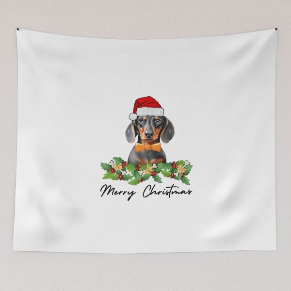 Item preview, Merry Christmas Dachshund Santa Hat designed and sold by BridgetBresser.