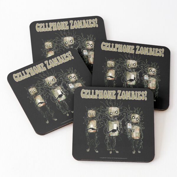 Item preview, Cell Phone Zombies With Square Heads -  For DARK Backgrounds designed and sold by The Imagination Source™.