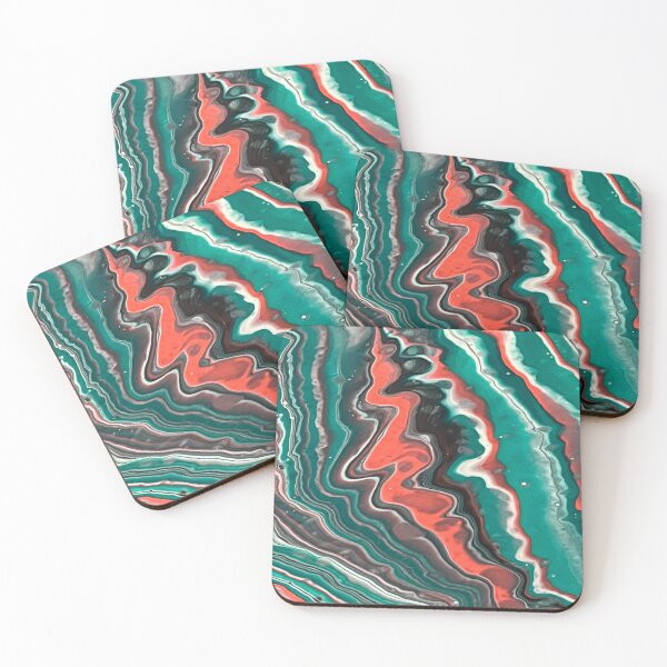 Item preview, Red and green waves designed and sold by Hmelliger.