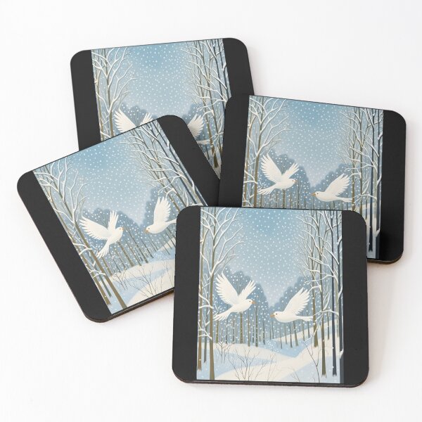 Item preview, Couple White Doves Flying In Snow designed and sold by CamilleNorris.