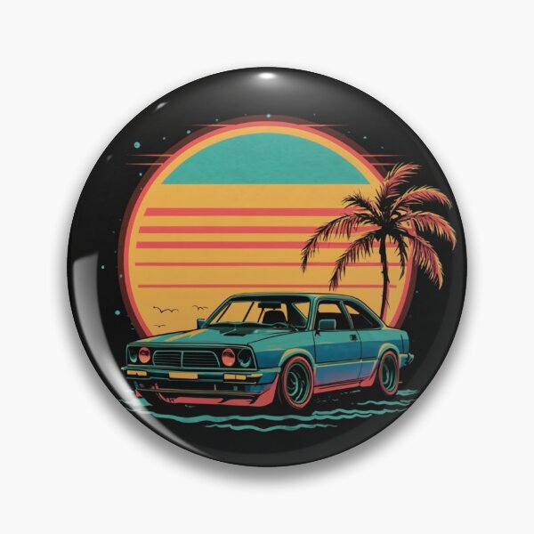 Item preview, 80's Retro Neon Sunset Over Muscle Car Beach designed and sold by CraftedRealm.