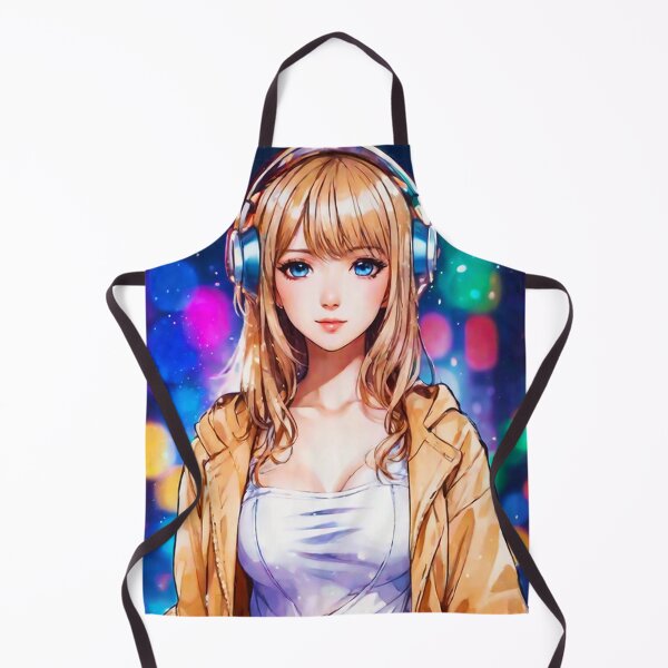 Artikelvorschau, Kawaii Anime Manga Girl mit Kopfhörern – Weihnachtsbeleuchtung, Straßen von New York, Titten, Brüste, Waifu, Ecchi, Otaku, Senpai, Lewd entworfen und verkauft von AnimeMangaGirls.