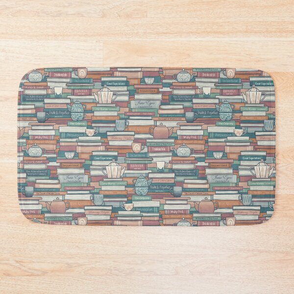 Item preview, Book Stacks and Tea, blue and red designed and sold by lurepeating.