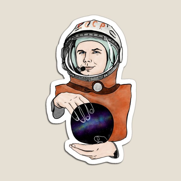 Yuri Gagarin, a Soviet pilot and cosmonaut. Magnet