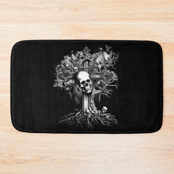 Item preview, Halloween Skull And Bones Rock Gothic Tree designed and sold by PugD.