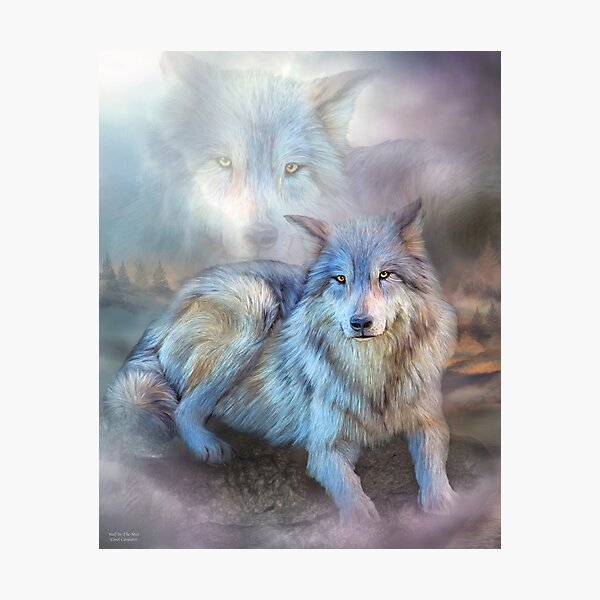 Aperçu de l'œuvre Loup dans la brume créée et vendue par Carol  Cavalaris.