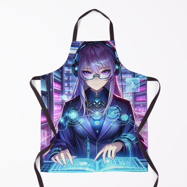 Item preview, Futuristic Librarian: Neon Chronicles designed and sold by Art-of-AI.