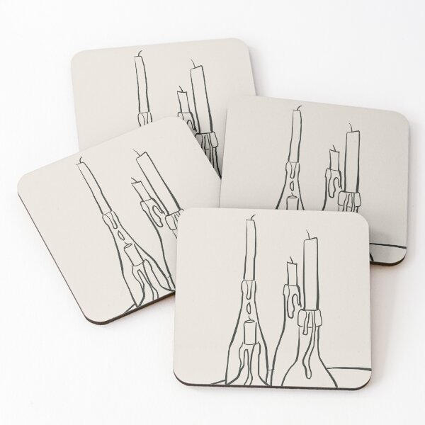 Item preview, Minimalist illustration of bottles with melted candles. Black sketch in trend designed and sold by AlarconStudio.