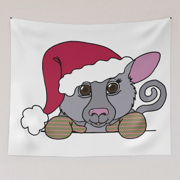Item preview, "Ringtail Possum Santa" 1 | Merry Christmas designed and sold by LiseHoltArt.