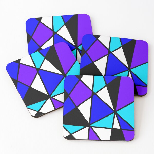 Item preview, Bauhaus Stainedglass Diagonal in shades of blue designed and sold by SoshanaC.