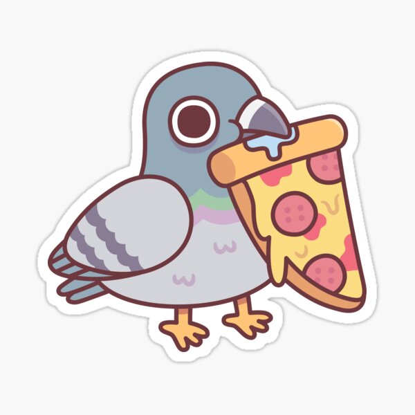 Item preview, Cute Pigeon With Pepperoni Pizza Slice designed and sold by rustydoodle.