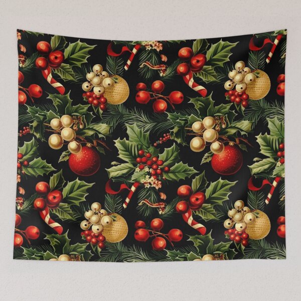 Item preview, Christmas Tree Decorations, Candy Canes, And Holly Pattern designed and sold by DEC02.