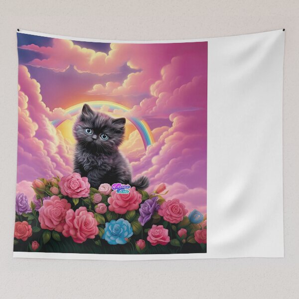 Item preview, Whimsical Y2K Rainbow Black Persian Kitten Collection: Magical Shirts, Stickers, and More! designed and sold by ChromaKins.