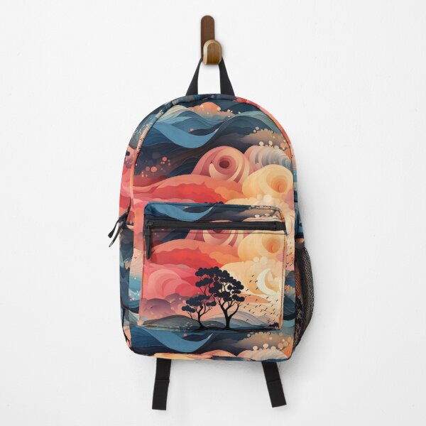 Item preview, Watercolour sunset over a silhouette island designed and sold by Kitty Nut House.
