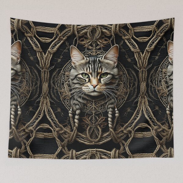 Item preview, Amazing vintage cat in rustic rope texture country style designed and sold by Carlos Gudino.