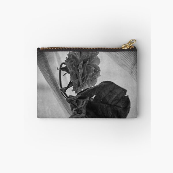 Item preview, Dried Rose in Net Curtains in Window - Fine Art Flower Monochrome Photograph designed and sold by Christopher Ball.