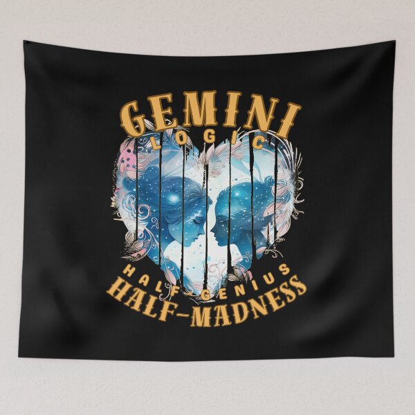 Item preview, Gemini Logic: Half-Genius, Half-Madness. gemini zodiac sign designed and sold by ZodiacWonders.