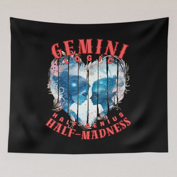 Item preview, Gemini Logic: Half-Genius, Half-Madness. gemini astrology designed and sold by ZodiacWonders.