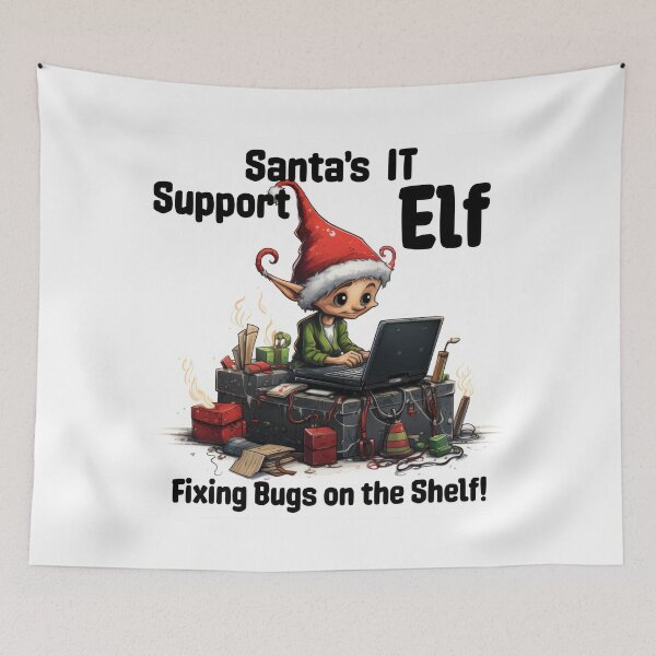 Item preview, Santa's IT Support Elf - Fixing Bugs on the Shelf! designed and sold by duke818.