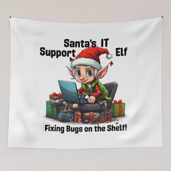 Item preview, Santa's IT Support Elf - Fixing Bugs on the Shelf! designed and sold by duke818.