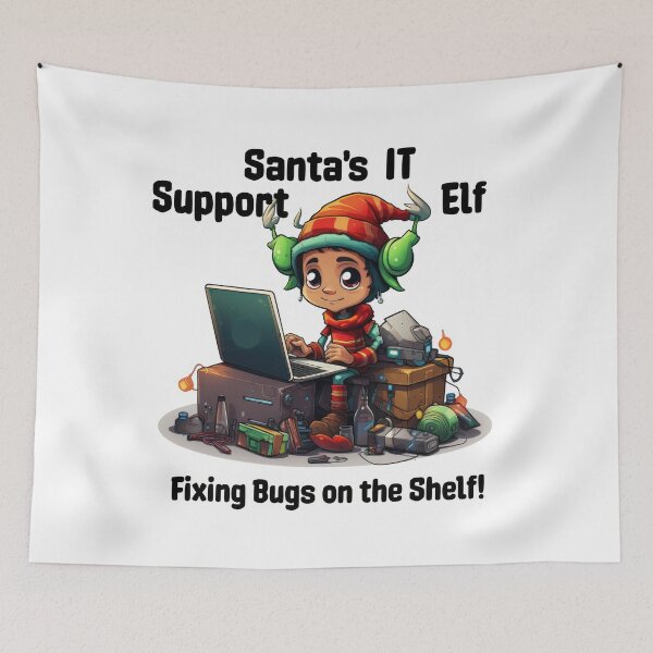 Item preview, Santa's IT Support Elf - Fixing Bugs on the Shelf! designed and sold by duke818.