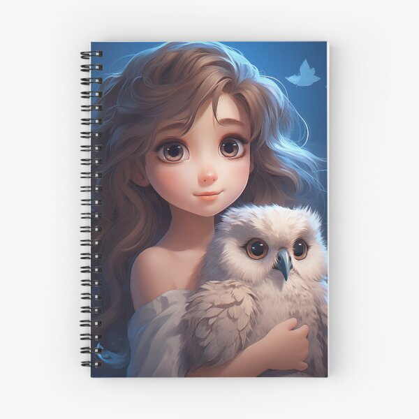 Item preview, "Who who's there?" Anime Girl with Baby Owl designed and sold by Dramaqueenbee.