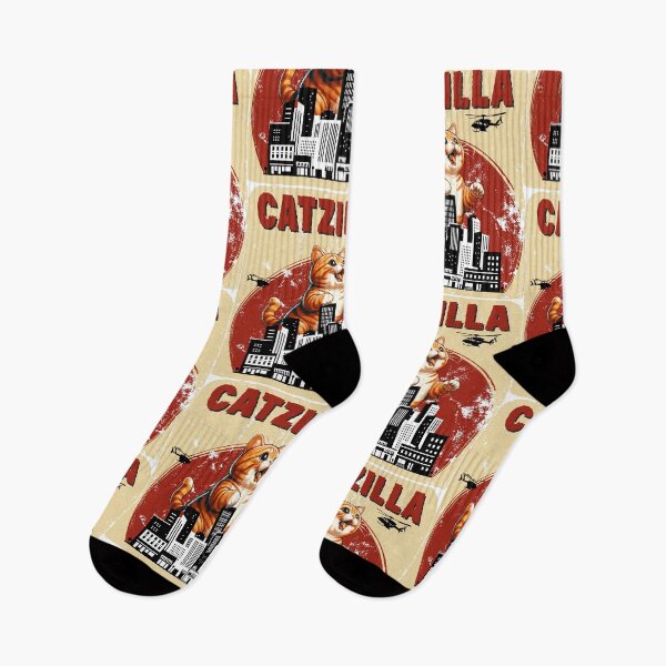 Item preview, Catzilla Funny Giant Orange Tabby Cute Classic Japanese Film designed and sold by d247.