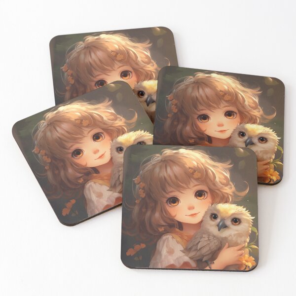Item preview, Anime Girl with Baby Owlet designed and sold by Dramaqueenbee.