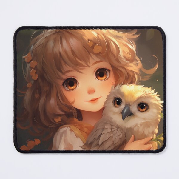 Item preview, Anime Girl with Baby Owlet designed and sold by Dramaqueenbee.