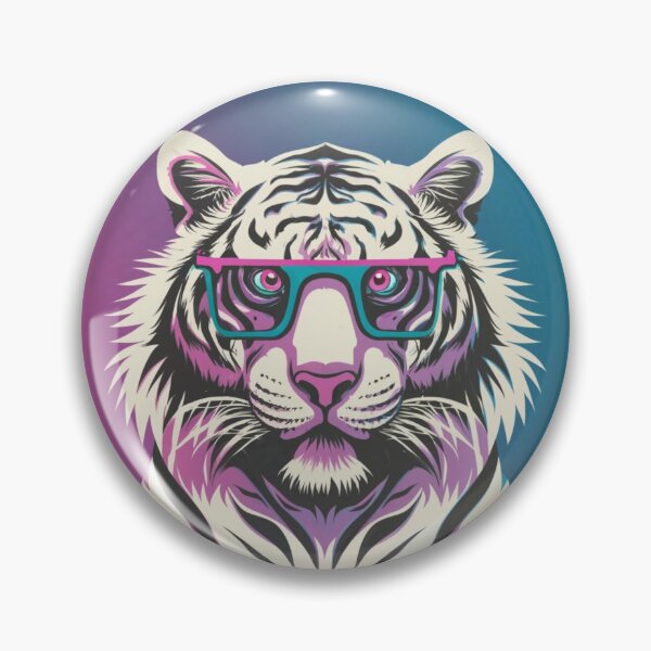 Item preview, Retro 80's Style Bengal Tiger Wearing Spectacles designed and sold by CraftedRealm.