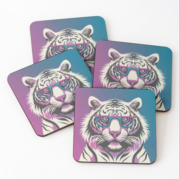 Item preview, Retro 80's Style Bengal Tiger Wearing Spectacles designed and sold by CraftedRealm.