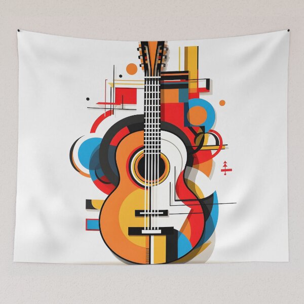 Item preview, constructivism abstract guitar print designed and sold by dcrc.
