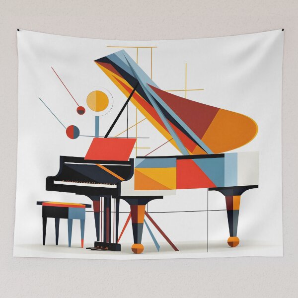 Item preview, Constructivism abstract piano print designed and sold by dcrc.