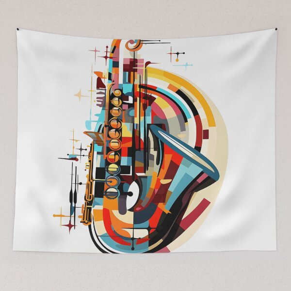 Item preview, constructivism abstract saxophone print designed and sold by dcrc.